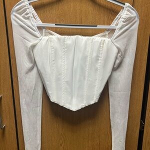 Princess Polly Recycled Fibers Beverly Long Sleeve Top White